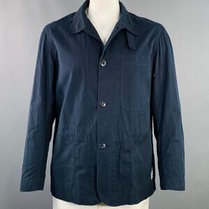 MERZ B. SCHWANEN Size L Navy Organic Cotton Shirt Chore Jacket